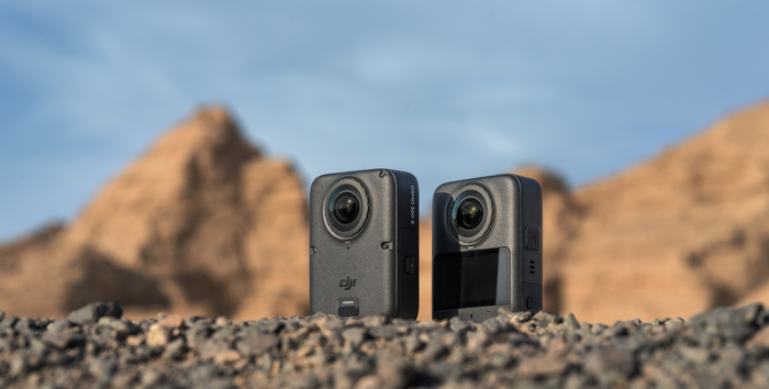 immagine di dji osmo 360 davanti e dietro